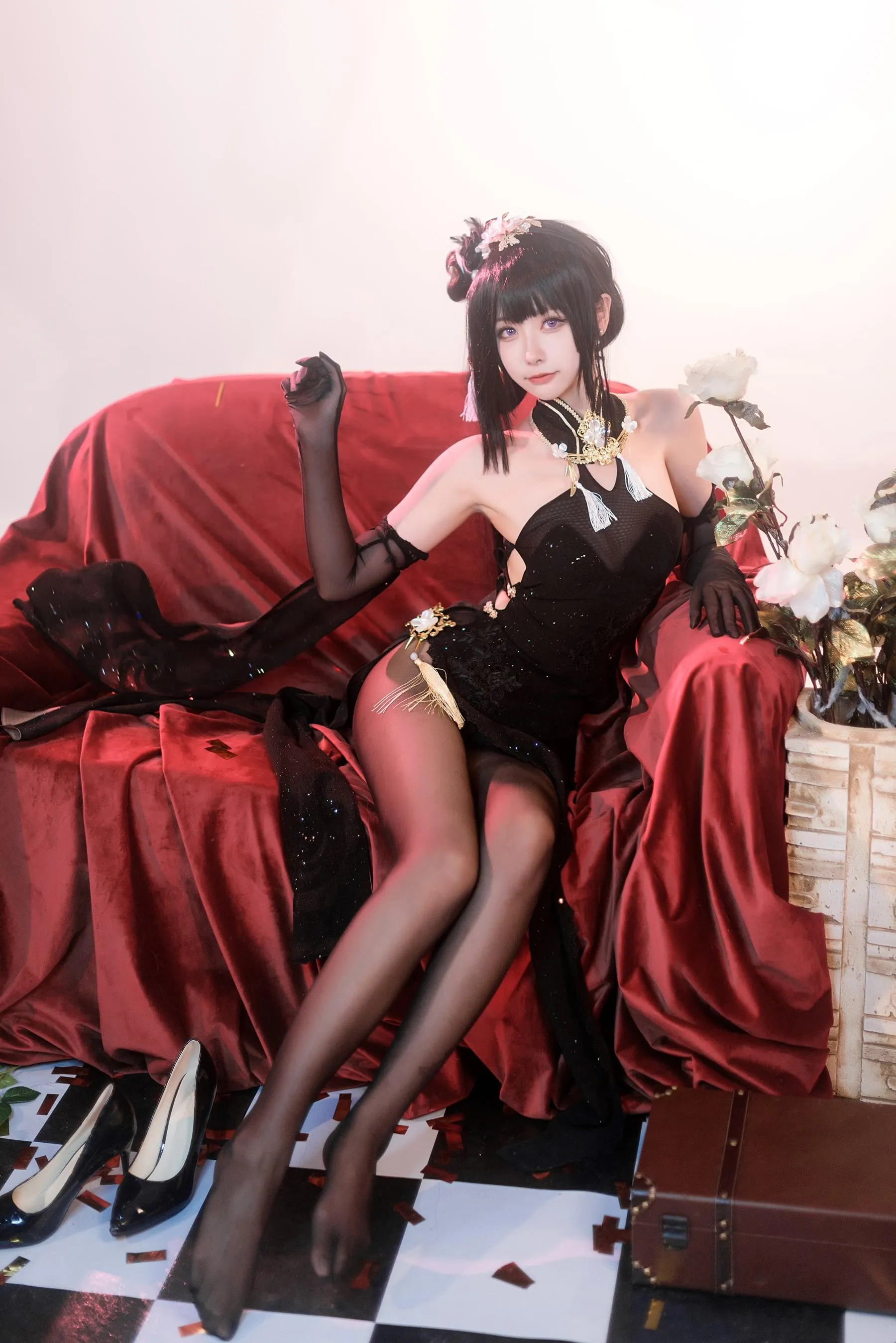 Momoko葵葵 – NO.31碧蓝航线镇海 奇奢花苑 [24P]插图5
